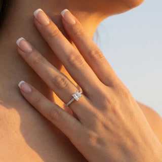 Princess Cut Pavé Engagement Ring 1.0 ct