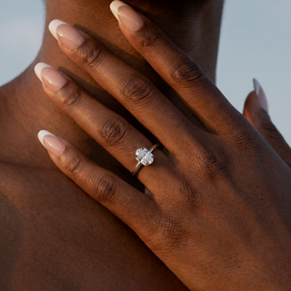 Oval Cut Tulip Basket Solitaire Engagement Ring 1.0 ct