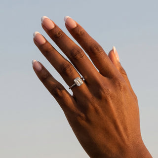 Emerald Cut Modern Double-Claw Solitaire Engagement Ring 1.0 ct