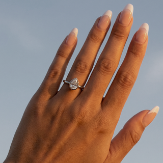 Pear Cut Modern Bezel Solitaire Engagement Ring 1.5 ct