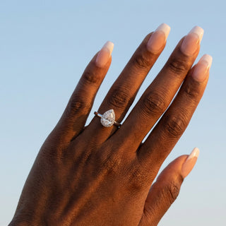 Pear Cut Halo Engagement Ring 1.5 ct