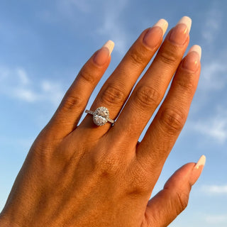 Oval Cut Hidden Halo Engagement Ring 1.0 ct