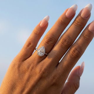 Pear Cut Halo Engagement Ring 1.0 ct