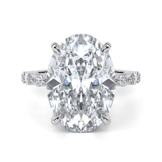Halo Oval Cut Engagement Ring 4.0 ct