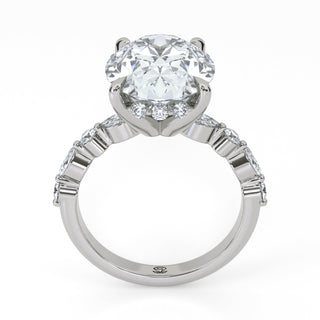 Halo Oval Cut Engagement Ring 4.0 ct