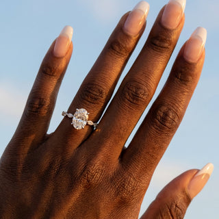 Halo Oval Cut Engagement Ring 4.0 ct