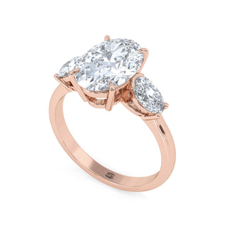 Three-Stone Oval Cut Engagement Ring 3 ct