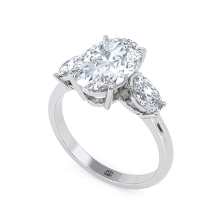 Three-Stone Oval Cut Engagement Ring 3 ct