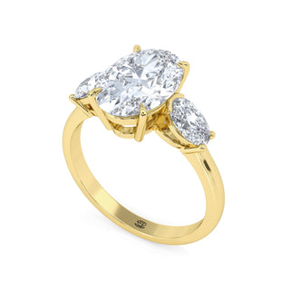 Three-Stone Oval Cut Engagement Ring 3 ct
