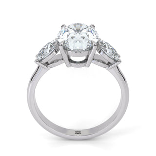 Three-Stone Oval Cut Engagement Ring 3 ct
