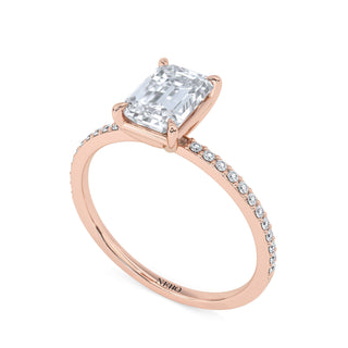 1 ct Emerald Lab Grown Diamond Lumen Hidden Accent Engagement Ring | 1.1 ct tw