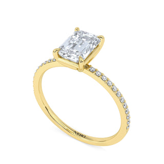 1 ct Emerald Lab Grown Diamond Lumen Hidden Accent Engagement Ring | 1.1 ct tw