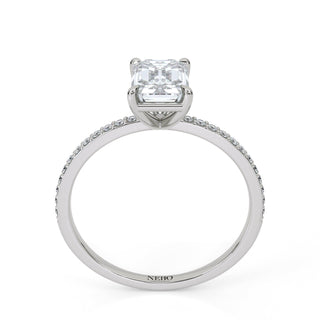 1 ct Emerald Lab Grown Diamond Lumen Hidden Accent Engagement Ring | 1.1 ct tw