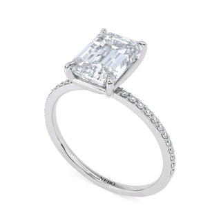 2 ct Emerald Lab Grown Diamond Lumen Hidden Accent Engagement Ring | 2.1 ct tw