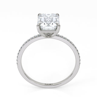 2 ct Emerald Lab Grown Diamond Lumen Hidden Accent Engagement Ring | 2.1 ct tw