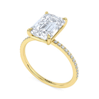 3 ct Emerald Lab Grown Diamond Lumen Hidden Accent Engagement Ring | 3.1 ct tw