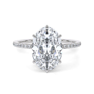 2 ct Oval Lab Grown Diamond Lumen Hidden Accent Engagement Ring | 2.1 ct tw