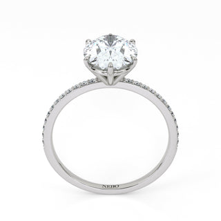 2 ct Oval Lab Grown Diamond Lumen Hidden Accent Engagement Ring | 2.1 ct tw