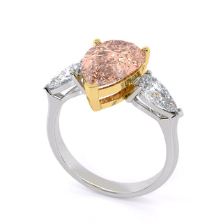 Pear Cut Three-Stone Gemstone Engagement Ring