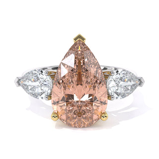 Pear Cut Three-Stone Gemstone Engagement Ring
