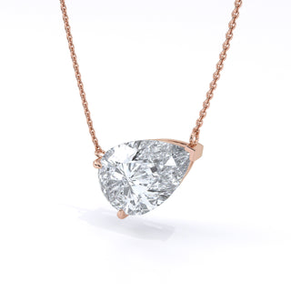 5 ct Pear Lab Grown Diamond Antwerpen Drop Pendant Necklace