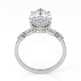3 ct Marquise Lab Grown Diamond Antwerpen III Pavé Engagement Ring | 3.25 ct tw