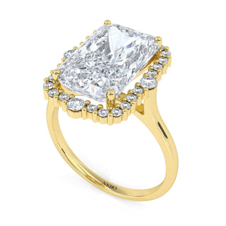 5.5 ct Radiant Lab Grown Diamond Antwerpen V Pavé Engagement Ring | 5.84 ct tw
