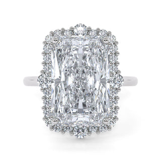 5.5 ct Radiant Lab Grown Diamond Antwerpen V Pavé Engagement Ring | 5.84 ct tw