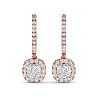 Cushion Cut Halo Drop Earrings 2.72 ct. tw.