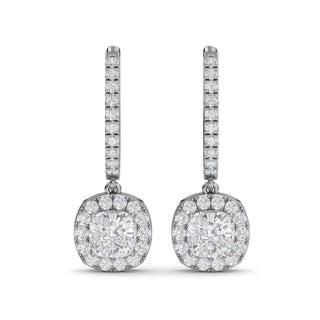Cushion Cut Halo Drop Earrings 2.72 ct. tw.