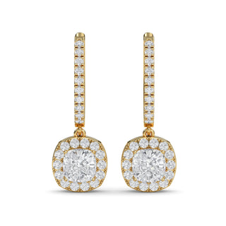 Cushion Cut Halo Drop Earrings 2.72 ct. tw.