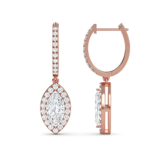 Marquise Cut Halo Drop Earrings 2.84 ct. tw.