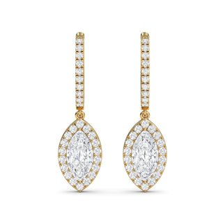Marquise Cut Halo Drop Earrings 2.84 ct. tw.