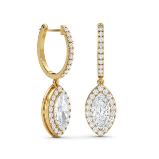 Marquise Cut Halo Drop Earrings 2.84 ct. tw.