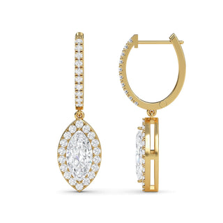 Marquise Cut Halo Drop Earrings 2.84 ct. tw.