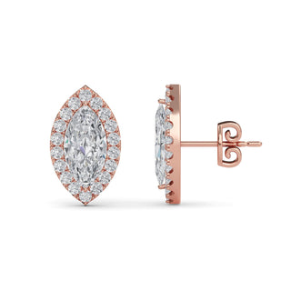 Marquise Cut Halo Stud Earrings 2.54 ct. tw.