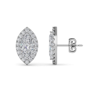 Marquise Cut Halo Stud Earrings 2.54 ct. tw.
