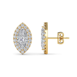 Marquise Cut Halo Stud Earrings 2.54 ct. tw.