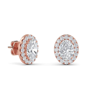 Oval Cut Halo Stud Earrings  2.48 ct. tw.