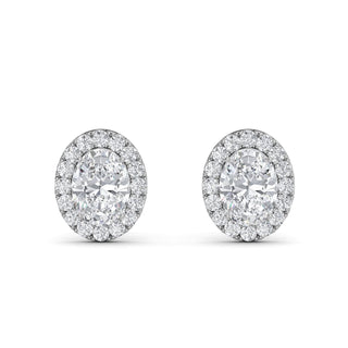 Oval Cut Halo Stud Earrings  2.48 ct. tw.