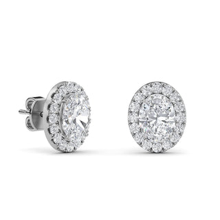 Oval Cut Halo Stud Earrings  2.48 ct. tw.