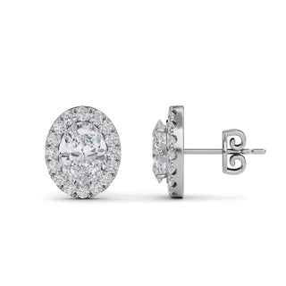 Oval Cut Halo Stud Earrings  2.48 ct. tw.