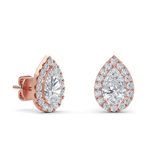 Pear Cut Classic Halo Stud Earrings 2.48 ct. tw.
