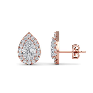 Pear Cut Classic Halo Stud Earrings 2.48 ct. tw.