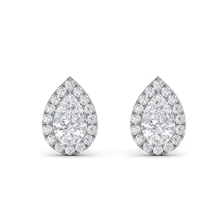 Pear Cut Classic Halo Stud Earrings 2.48 ct. tw.