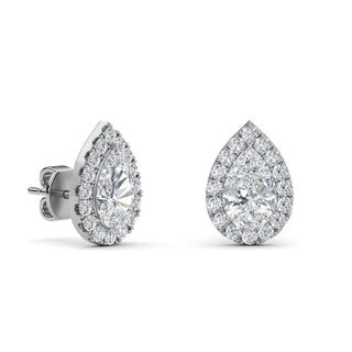 Pear Cut Classic Halo Stud Earrings 2.48 ct. tw.