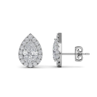 Pear Cut Classic Halo Stud Earrings 2.48 ct. tw.