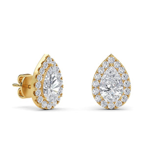 Pear Cut Classic Halo Stud Earrings 2.48 ct. tw.