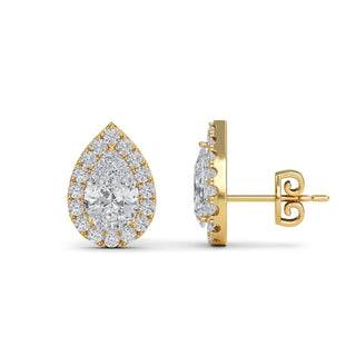 Pear Cut Classic Halo Stud Earrings 2.48 ct. tw.