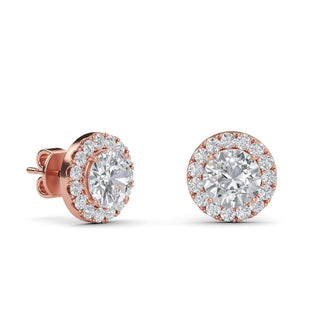 Round Cut Classic Halo Stud Earrings  2.45 ct. tw.